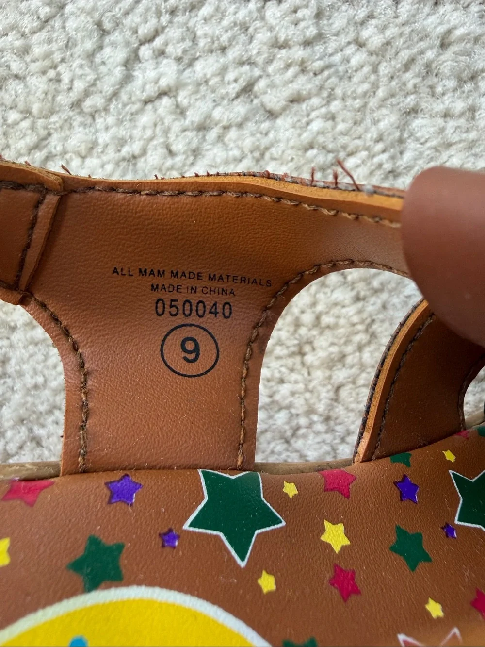 Vintage Y2K 90s Teletubbies Toddler Size 9 Brown Character Sandals 1999